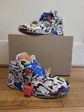 Reebok Pump Omni Lite X Melody Ehsani Snakeskin Basketball Sneakers Size 7.5